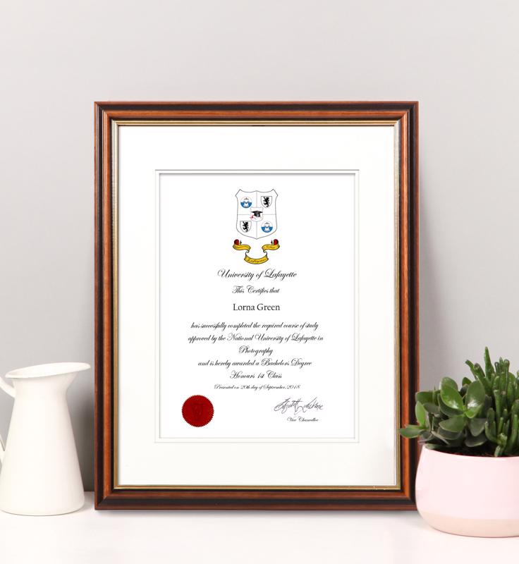 Mahogany Certificate Frame with Mount - 2