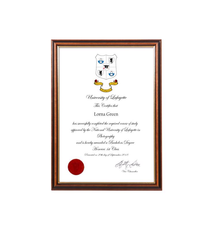 Mahogany Certificate Frame - 1